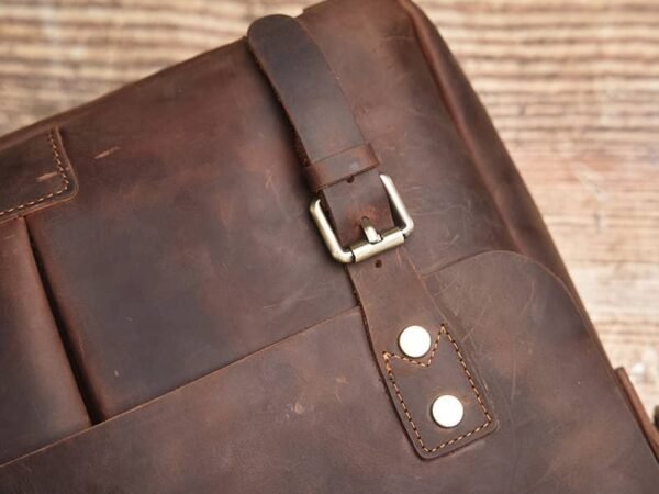 Vintage Leather Handbag | Leather Large Crossbody Bag - Image 12