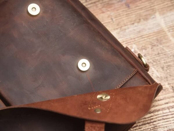 Vintage Leather Handbag | Leather Large Crossbody Bag - Image 13