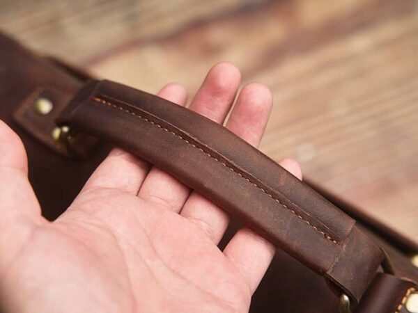Vintage Leather Handbag | Leather Large Crossbody Bag - Image 15