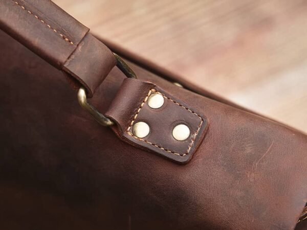 Vintage Leather Handbag | Leather Large Crossbody Bag - Image 10