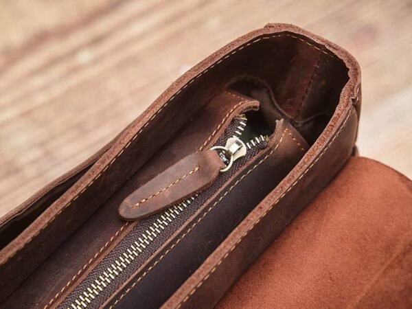Vintage Leather Handbag | Leather Large Crossbody Bag - Image 16